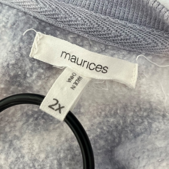 Maurices - Purple Blue Tie Dye Crew Neck Long Sleeve White Sweatshirt - 2X - Picture 10 of 13